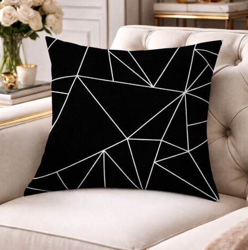 Kussenhoes black & white 45x45 cm | Kussenhoezenwinkel
