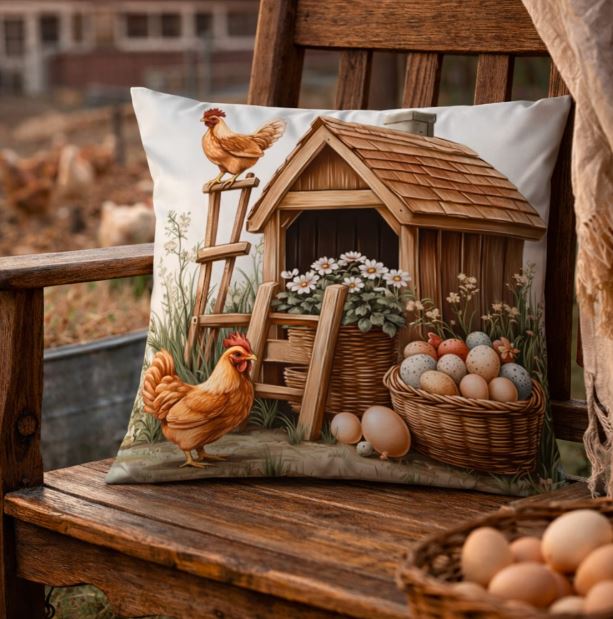 Kussenhoes kippen 45x45 cm | Kussenhoezenwinkel