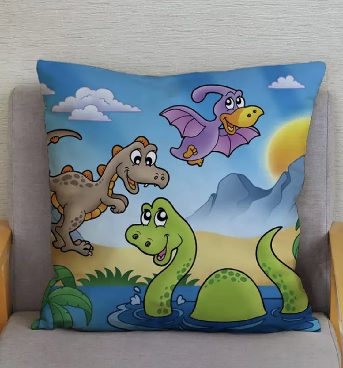 Kussenhoes dino 45x45 cm | Kussenhoezenwinkel