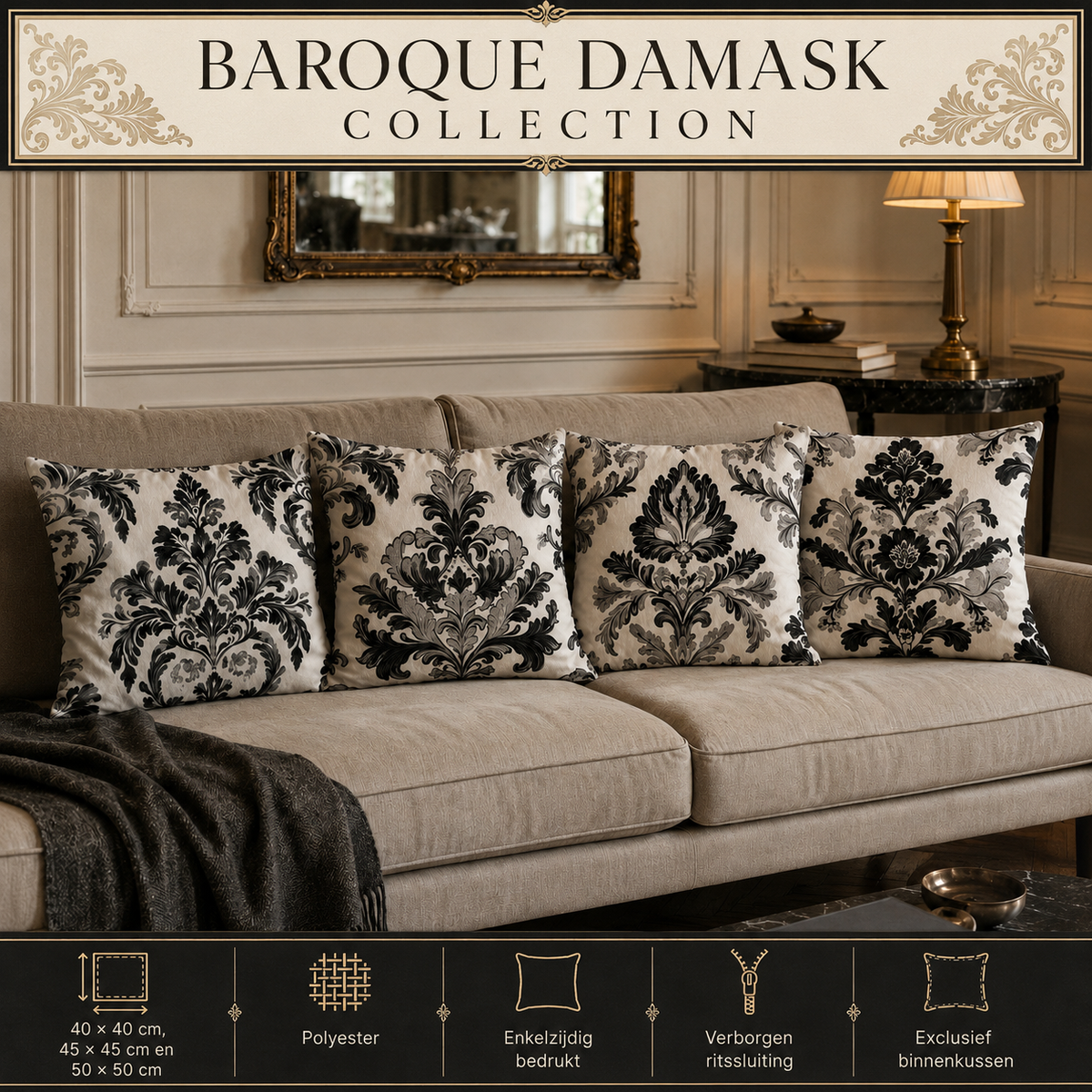 Baroque Damask Collection | Kussenhoezenwinkel