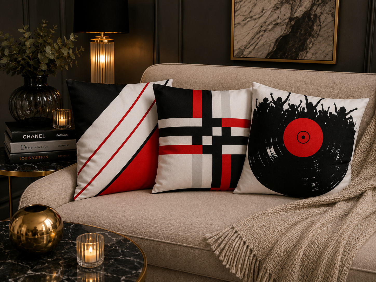 Metro Red Collection Kussenhoes 45x45 cm | Kussenhoezenwinkel