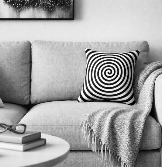 Kussenhoes modern optical geometrisch zwart-wit 45x45 cm | Kussenhoezenwinkel