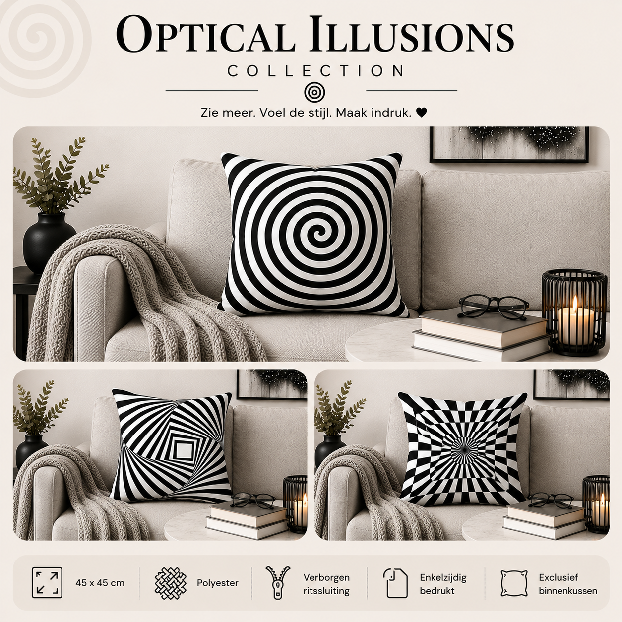 Optical Illusions Collection | Kussenhoezenwinkel