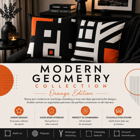 Modern Geometry Collection – Orange Edition | Kussenhoezenwinkel