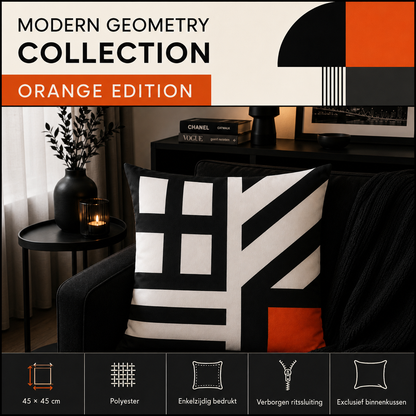 Modern Geometry Collection – Orange Edition - 45x45 cm