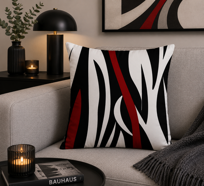 Artistieke Designer Kussenhoes Wijnrood 45x45 cm | Kussenhoezenwinkel