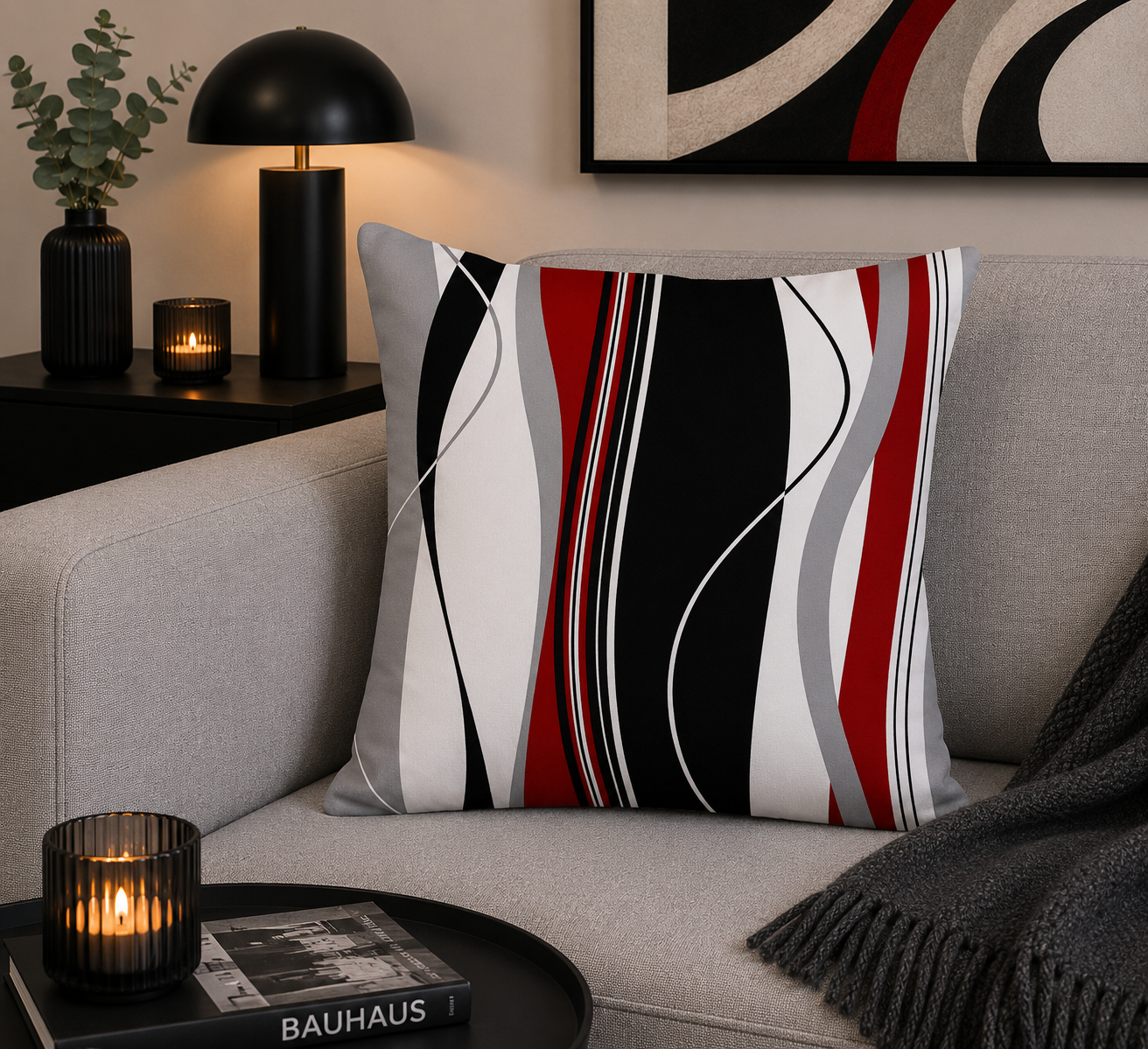 Artistieke Designer Kussenhoes Wijnrood 45x45 cm | Kussenhoezenwinkel