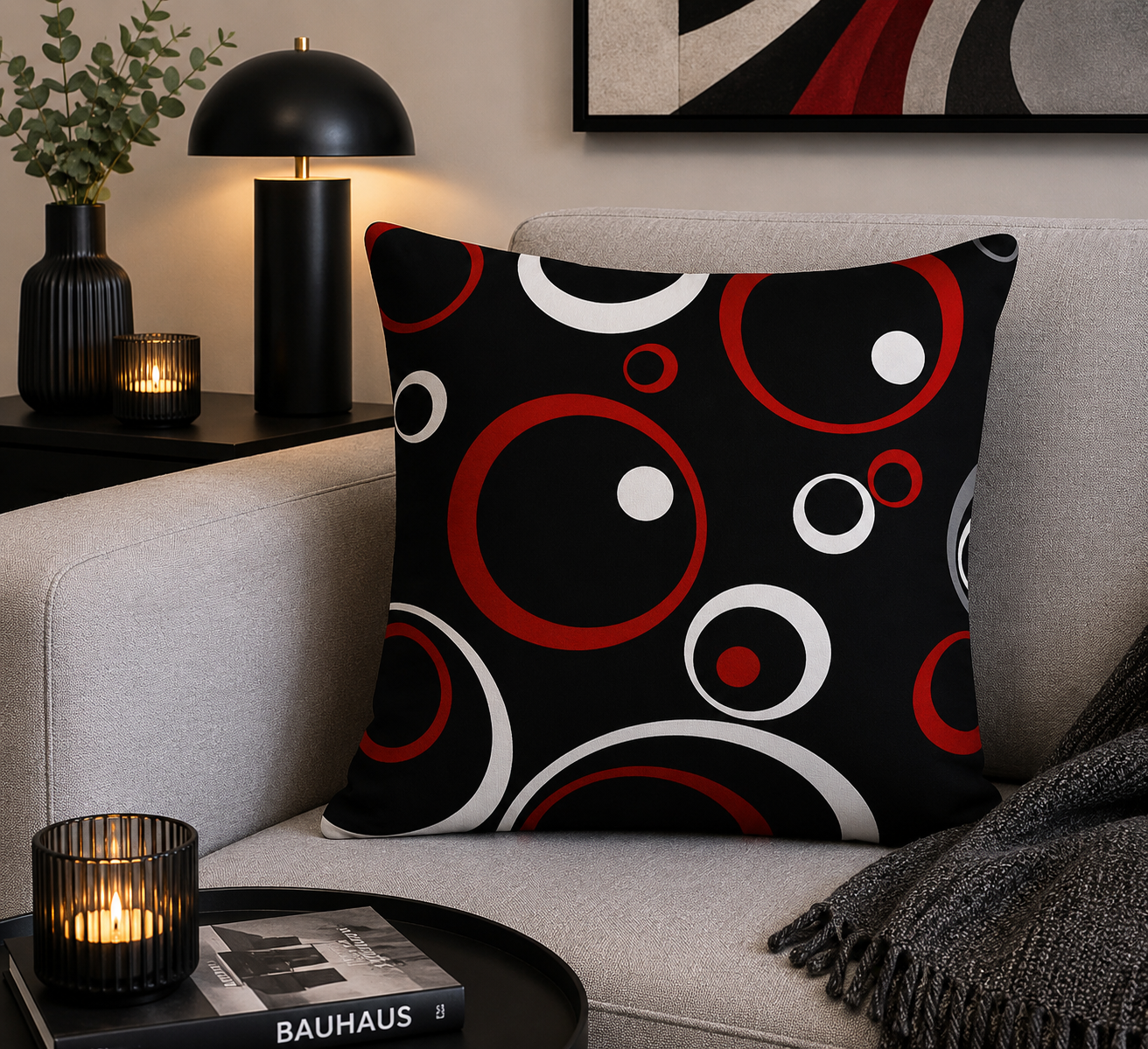Artistieke Designer Kussenhoes Wijnrood 45x45 cm | Kussenhoezenwinkel