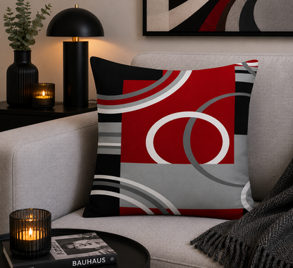 Artistieke Designer Kussenhoes Wijnrood 45x45 cm | Kussenhoezenwinkel
