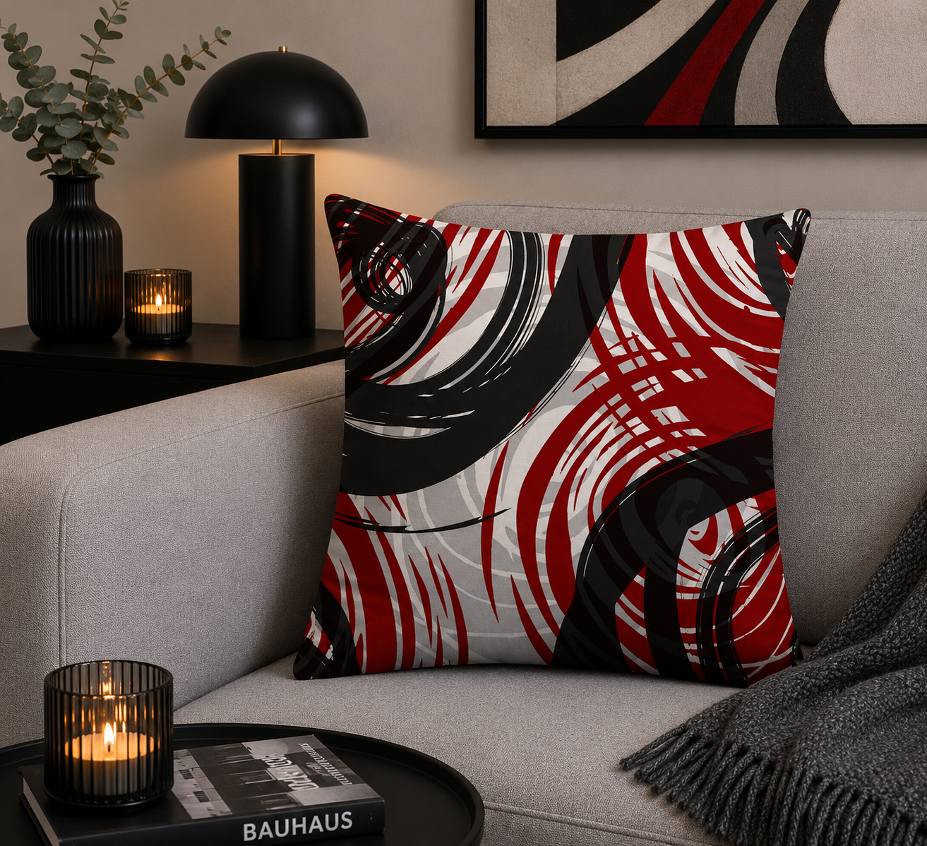 Artistieke Designer Kussenhoes Wijnrood 45x45 cm | Kussenhoezenwinkel