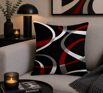 Artistieke Designer Kussenhoes Wijnrood 45x45 cm | Kussenhoezenwinkel
