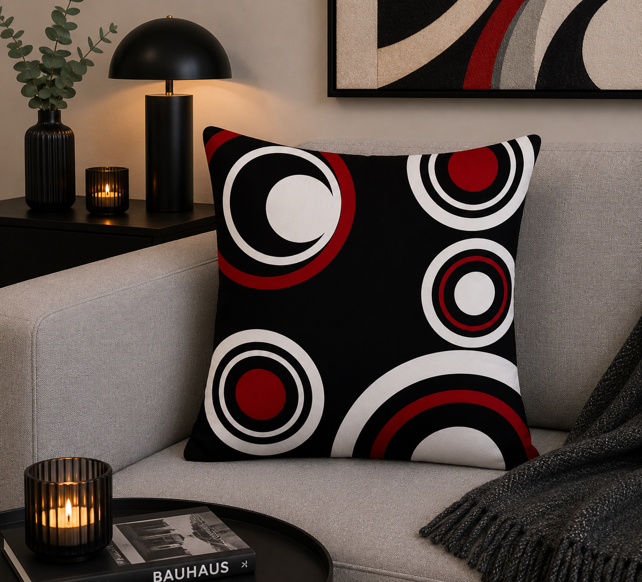 Artistieke Designer Kussenhoes Wijnrood 45x45 cm | Kussenhoezenwinkel