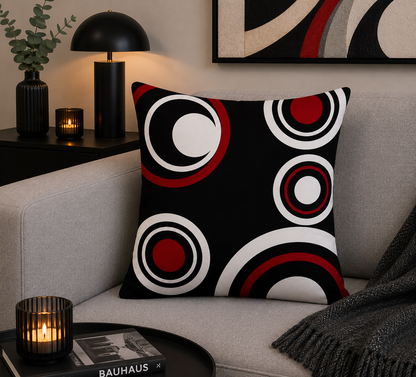 Artistieke Designer Kussenhoes Wijnrood 45x45 cm | Kussenhoezenwinkel