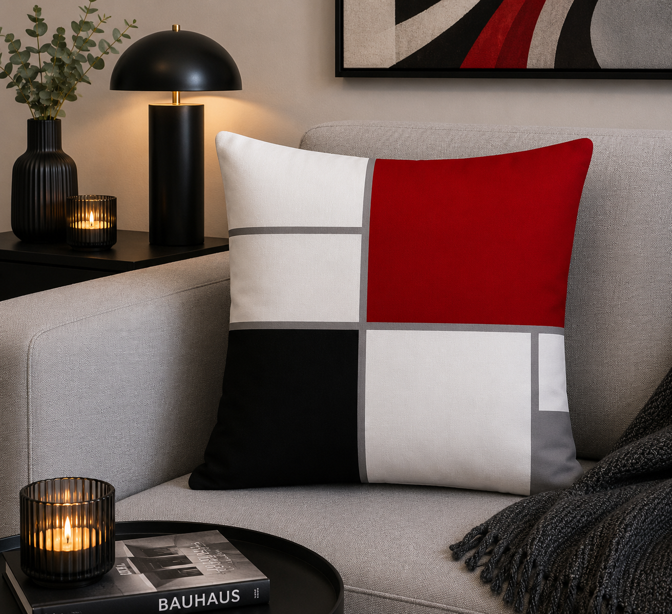 Artistieke Designer Kussenhoes Wijnrood 45x45 cm | Kussenhoezenwinkel