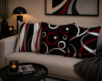Artistieke Designer Kussenhoes Wijnrood 45x45 cm | Kussenhoezenwinkel