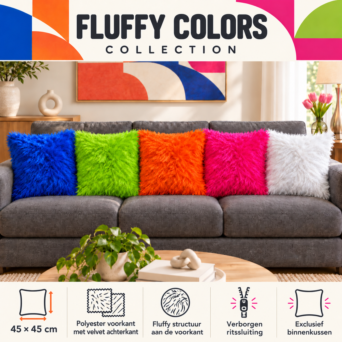 Fluffy Colors Collection | Kussenhoezenwinkel
