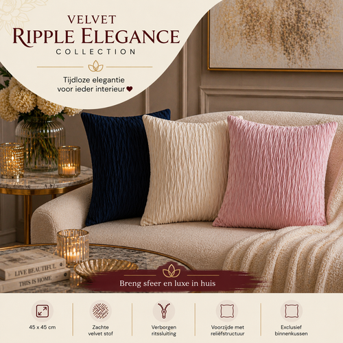 Velvet Ripple Elegance Collection | Kussenhoezenwinkel
