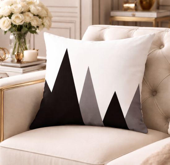 Kussenhoes black & white 45x45 cm | Kussenhoezenwinkel