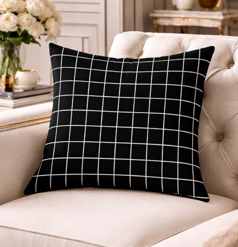 Kussenhoes black & white 45x45 cm | Kussenhoezenwinkel