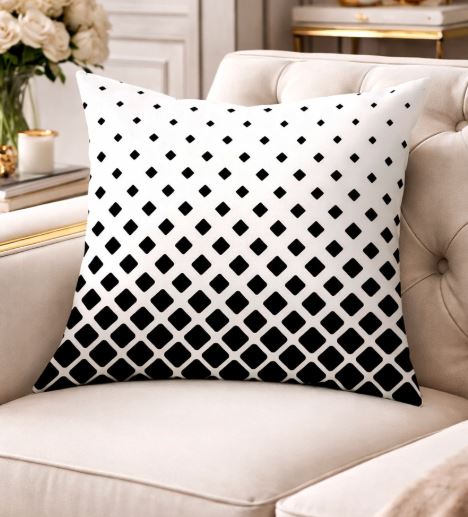 Kussenhoes black & white 45x45 cm | Kussenhoezenwinkel