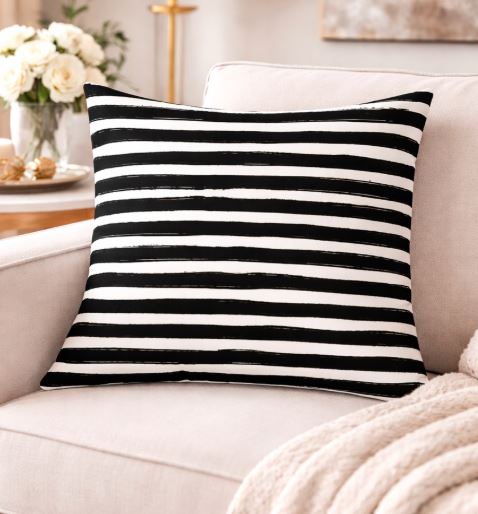 Kussenhoes black & white 45x45 cm | Kussenhoezenwinkel
