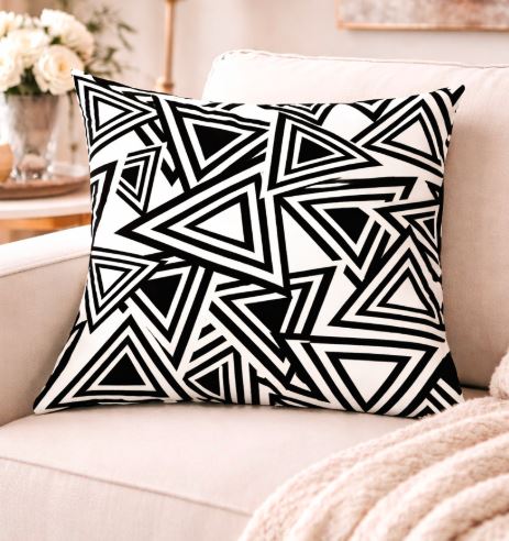 Kussenhoes black & white 45x45 cm | Kussenhoezenwinkel