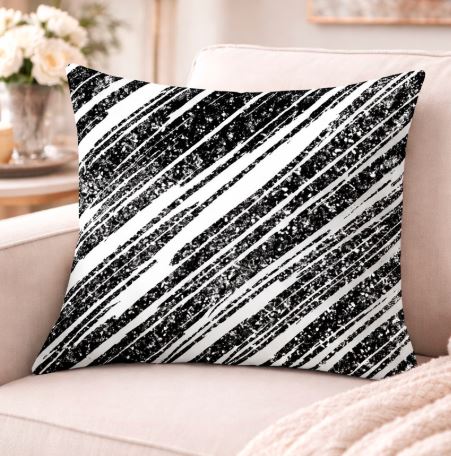 Kussenhoes black & white 45x45 cm | Kussenhoezenwinkel