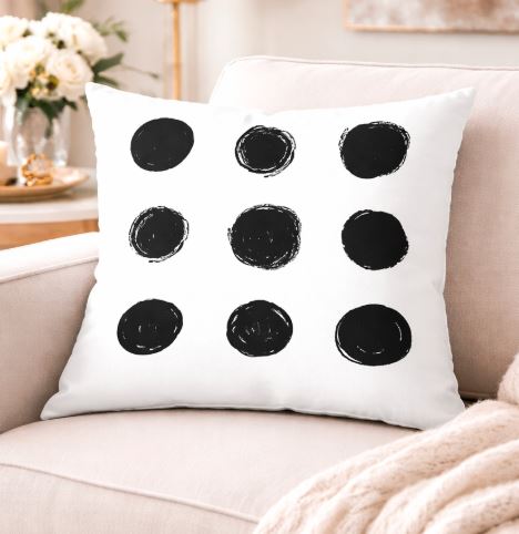 Kussenhoes black & white 45x45 cm | Kussenhoezenwinkel