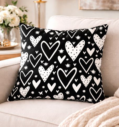 Kussenhoes black & white 45x45 cm | Kussenhoezenwinkel