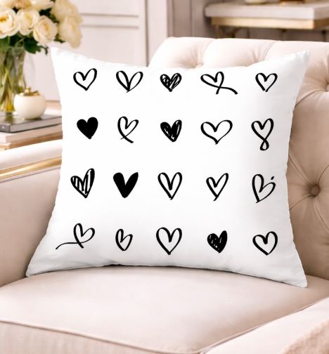 Kussenhoes black & white 45x45 cm | Kussenhoezenwinkel