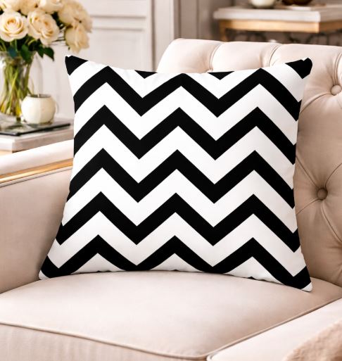 Kussenhoes black & white 45x45 cm | Kussenhoezenwinkel