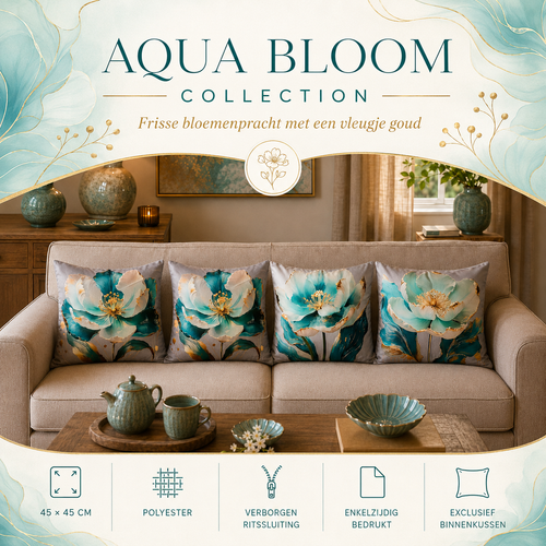 Aqua Bloom Collection | Kussenhoezenwinkel