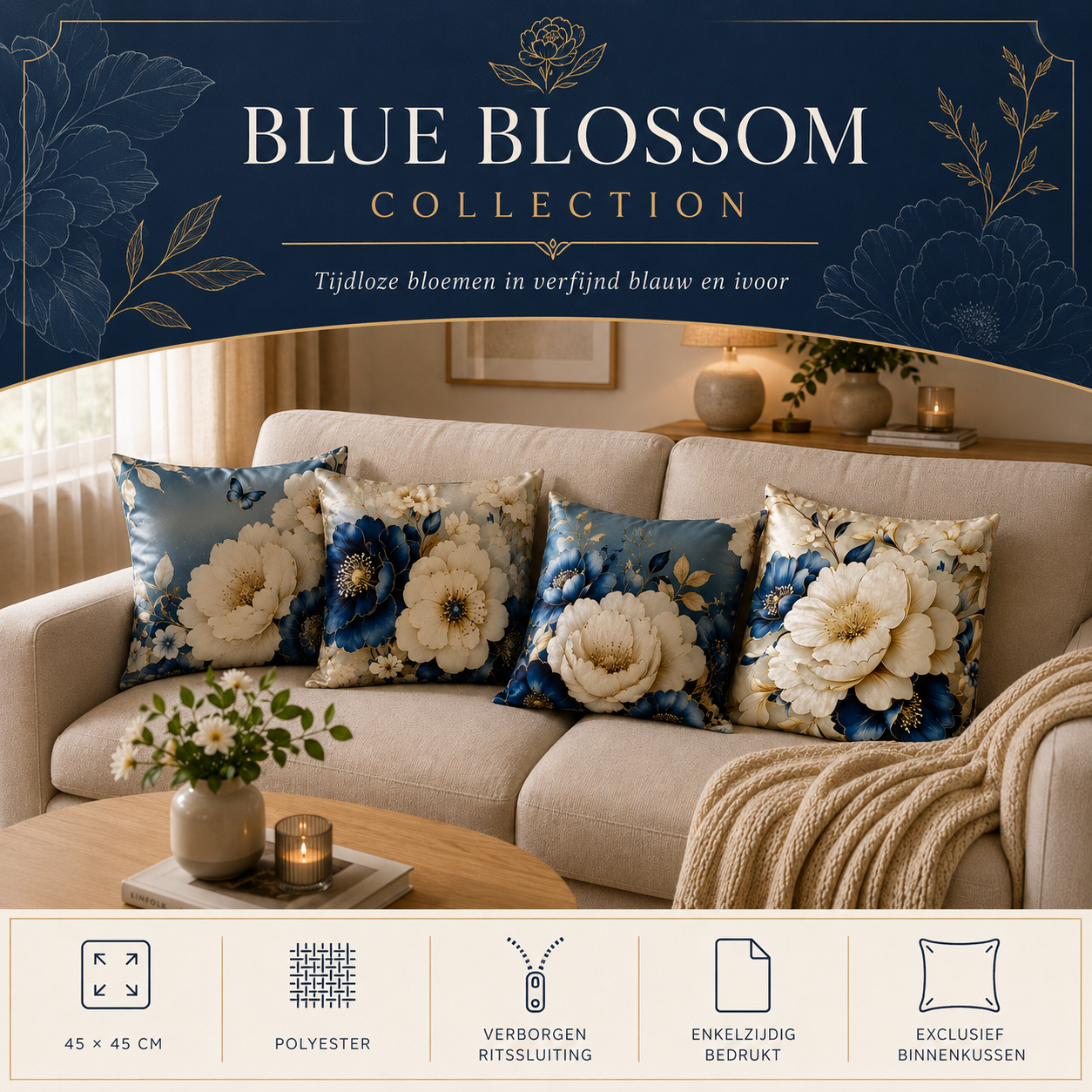 Blue Blossom Collection | Kussenhoezenwinkel