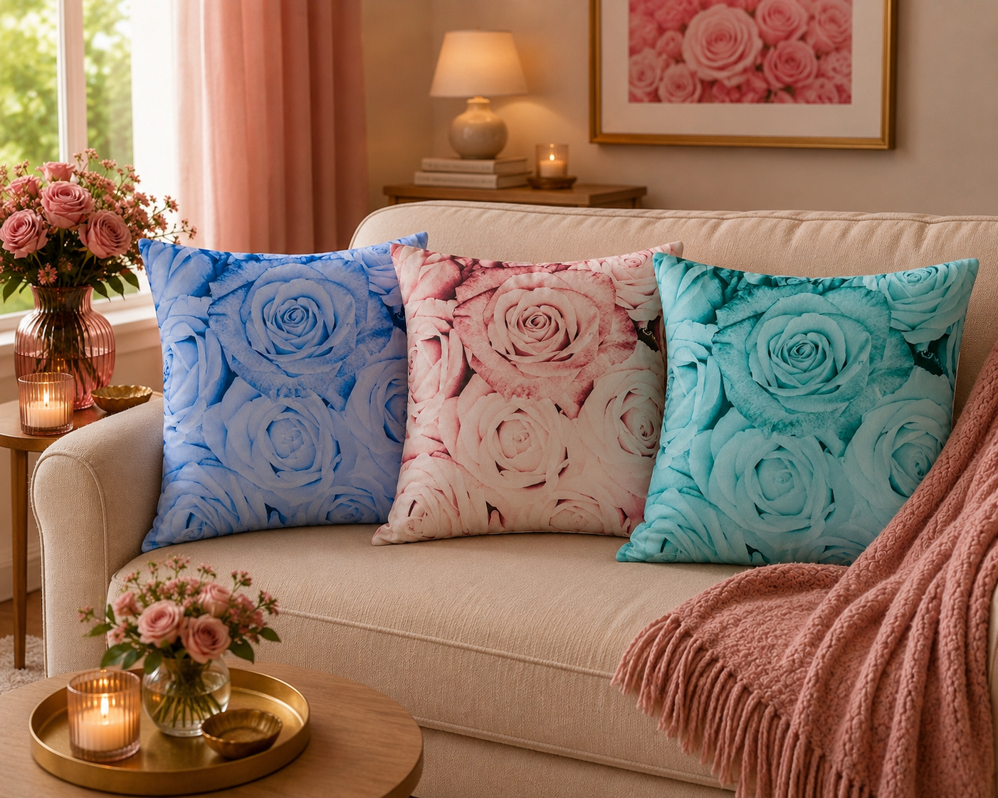 Kussenhoes Rozen 45x45 cm | Kussenhoezenwinkel