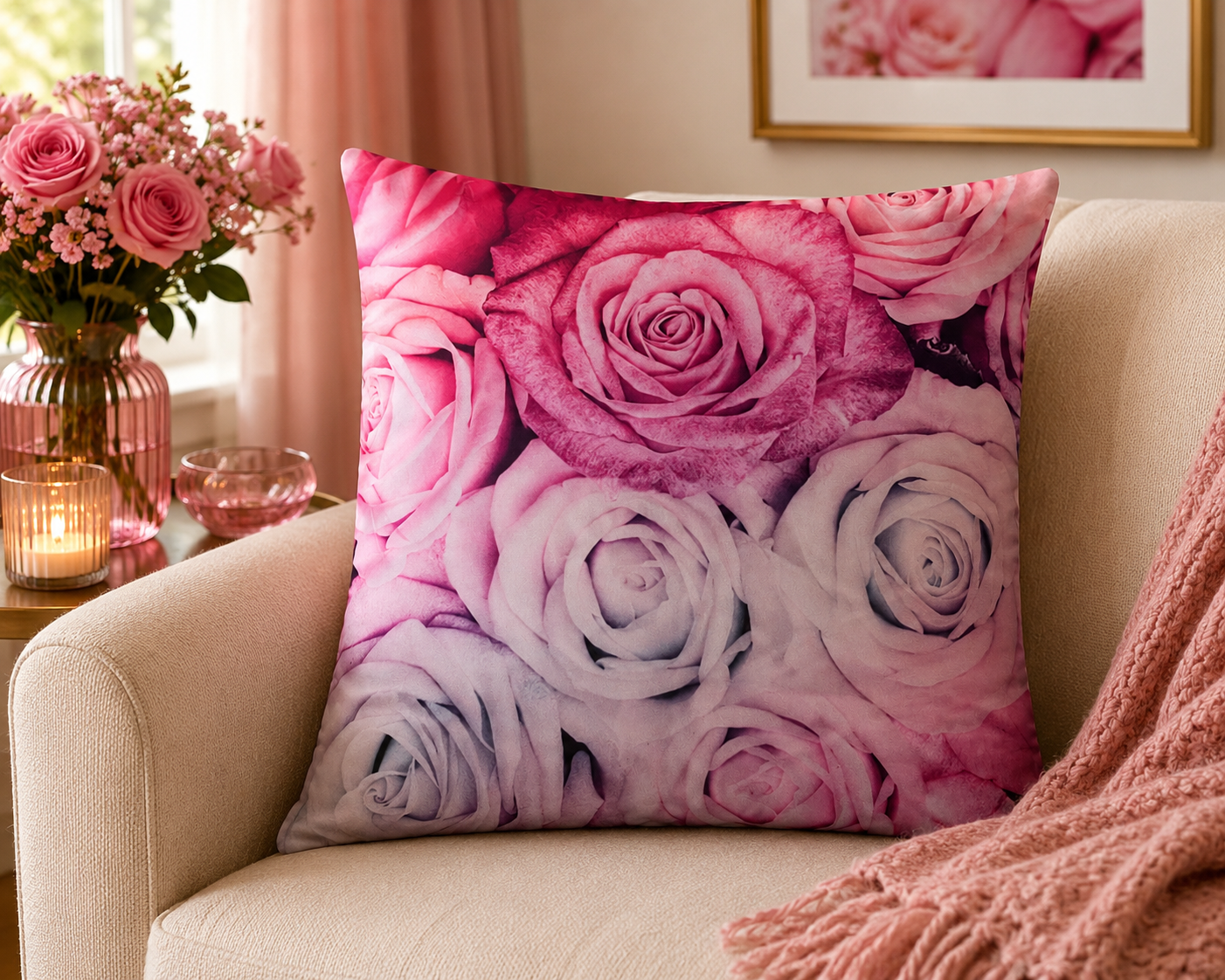Kussenhoes Rozen 45x45 cm | Kussenhoezenwinkel