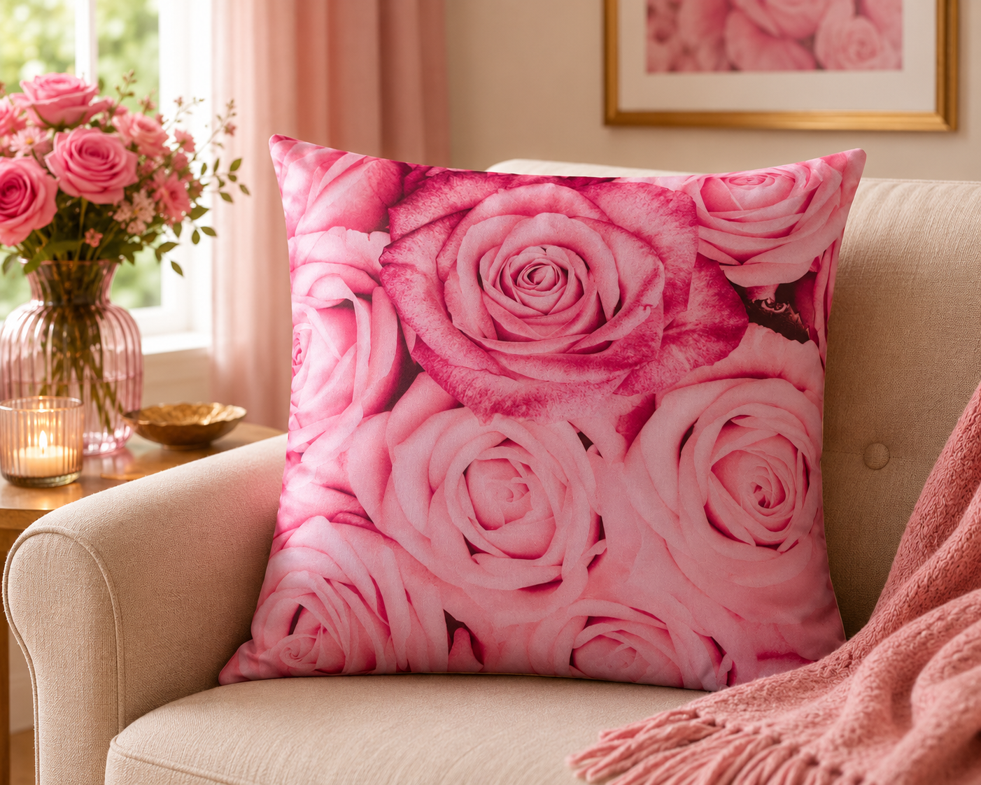 Kussenhoes Rozen 45x45 cm | Kussenhoezenwinkel