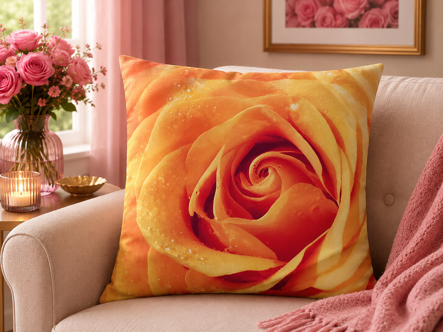Kussenhoes Roos 45x45 cm | Kussenhoezenwinkel