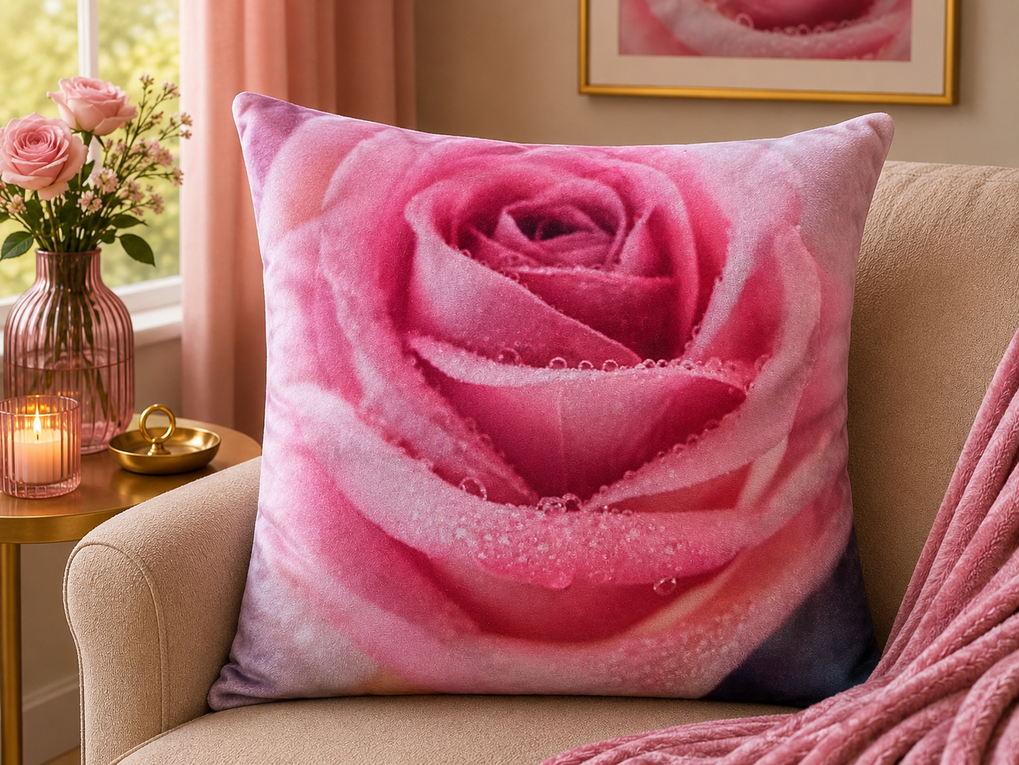Velvet Kussenhoes Rozen 45x45 cm | Kussenhoezenwinkel