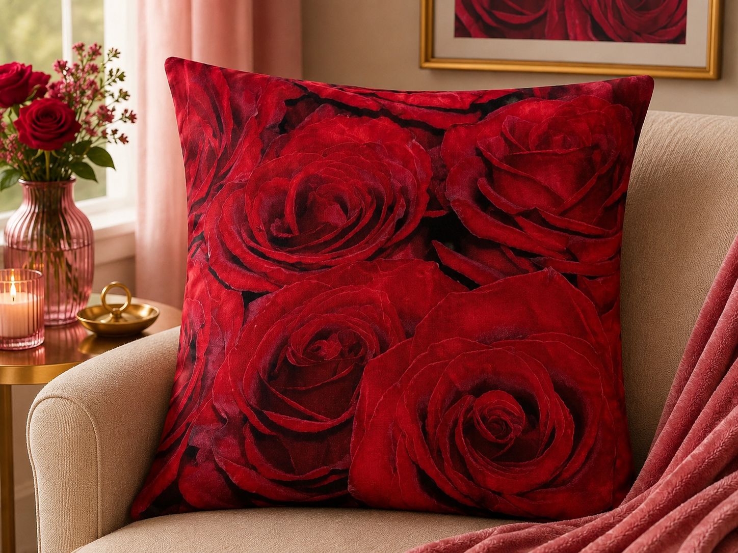 Velvet Kussenhoes Rozen 45x45 cm | Kussenhoezenwinkel