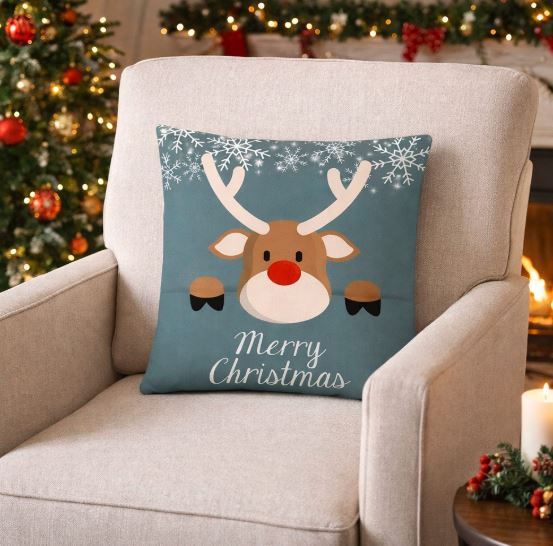 Kerst Kussenhoes - Rudolph the Red-Nosed Reindeer