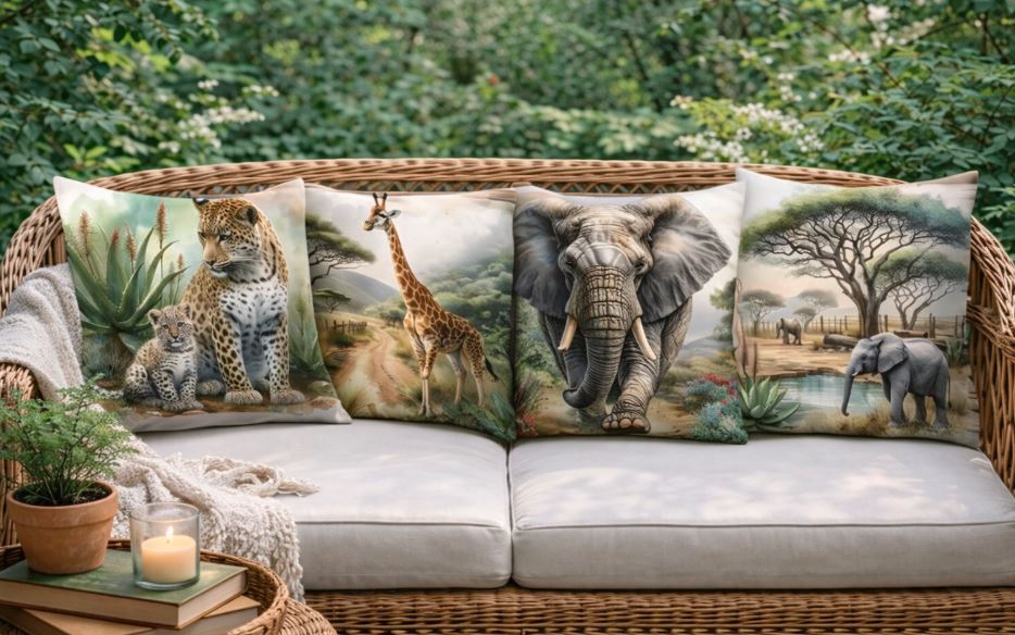 Dieren kussenhoes Afrika 45x45 cm | Kussenhoezenwinkel