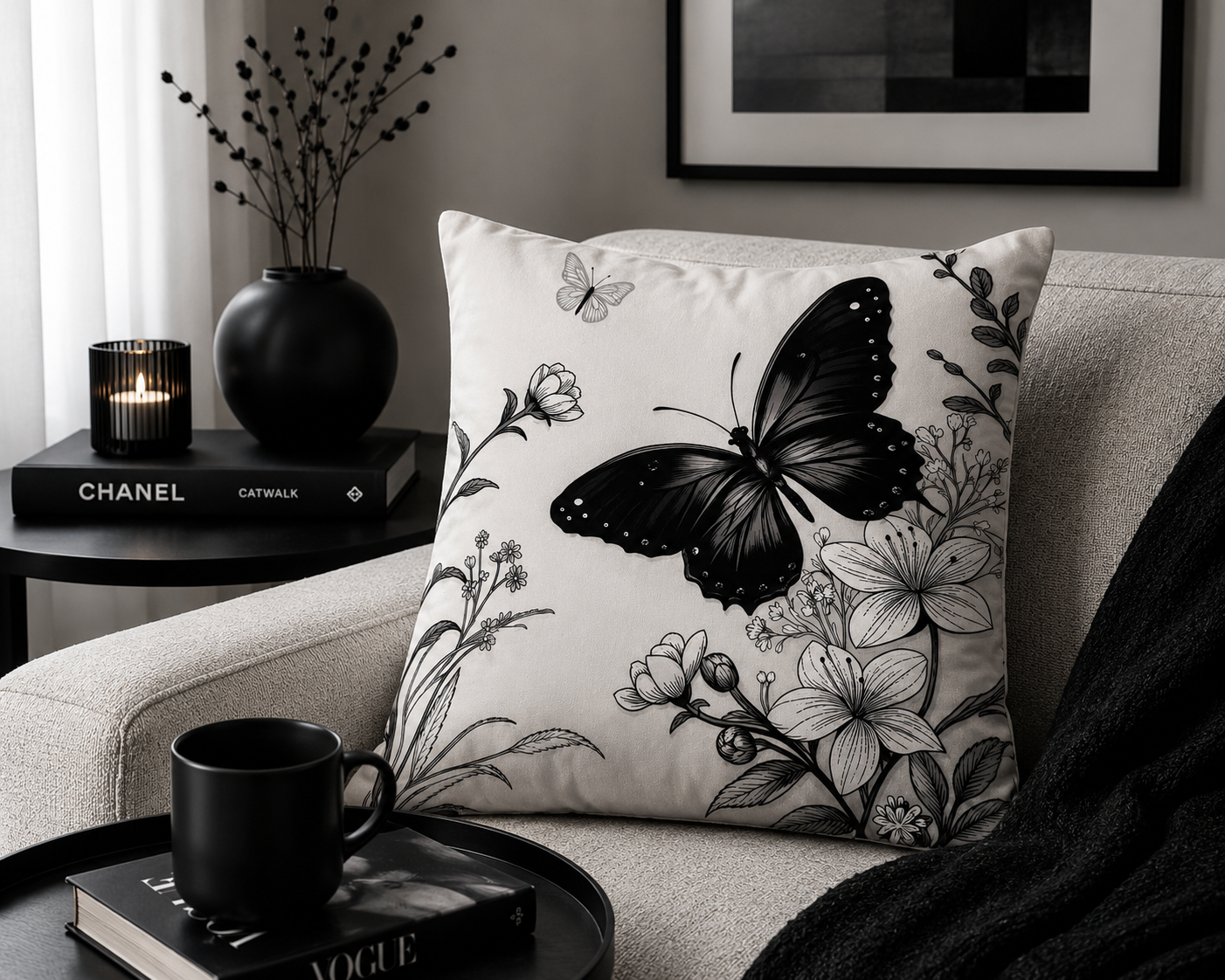 Kussenhoes Midnight Butterfly | Kussenhoezenwinkel