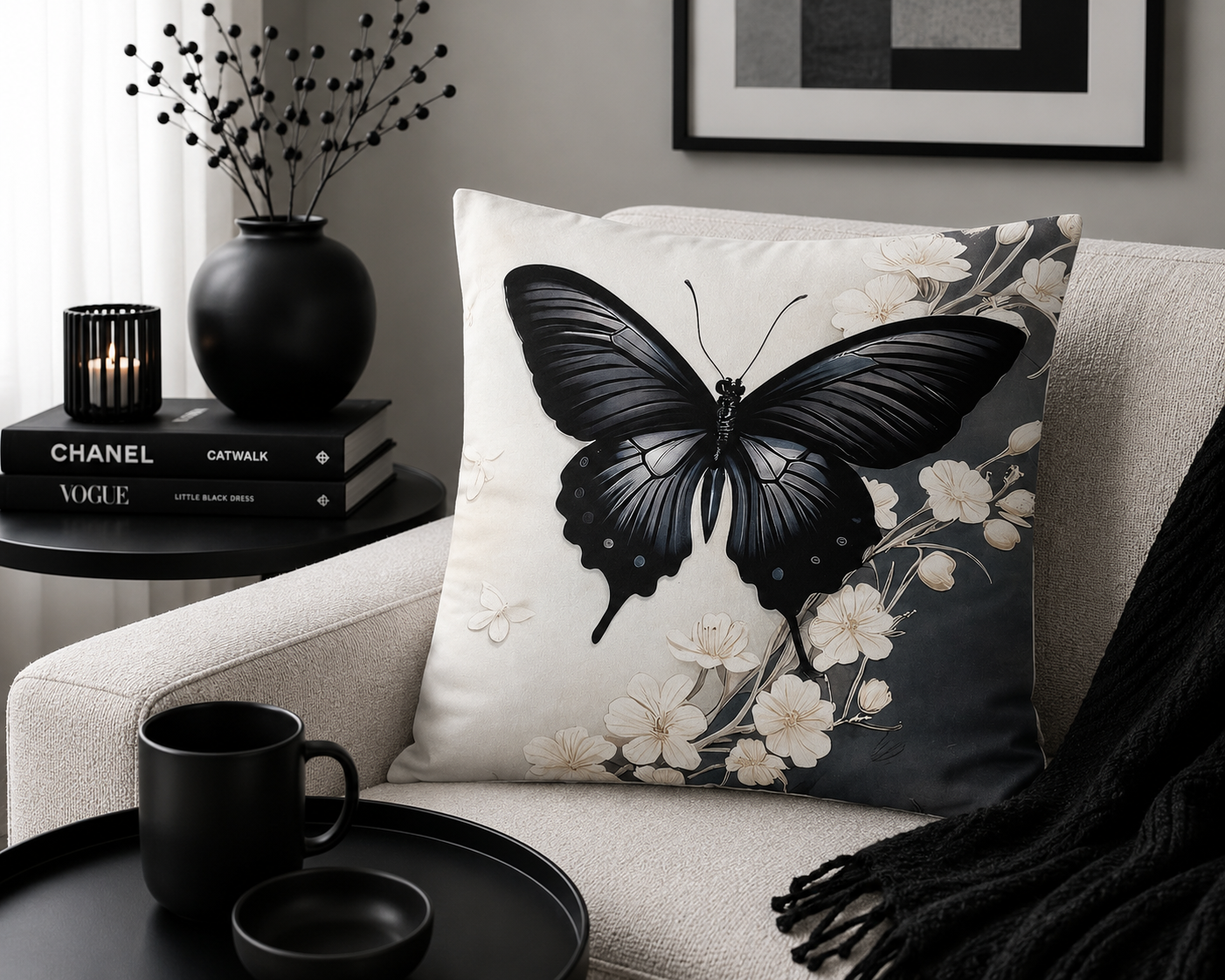 Kussenhoes Midnight Butterfly | Kussenhoezenwinkel