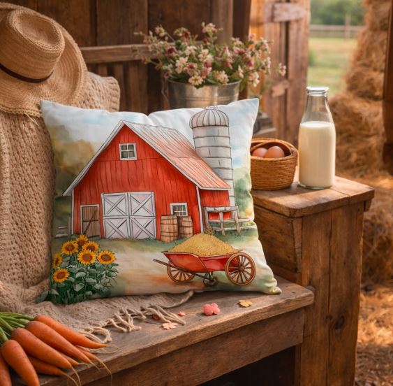 Kussenhoes boerderij 45x45 cm | Kussenhoezenwinkel