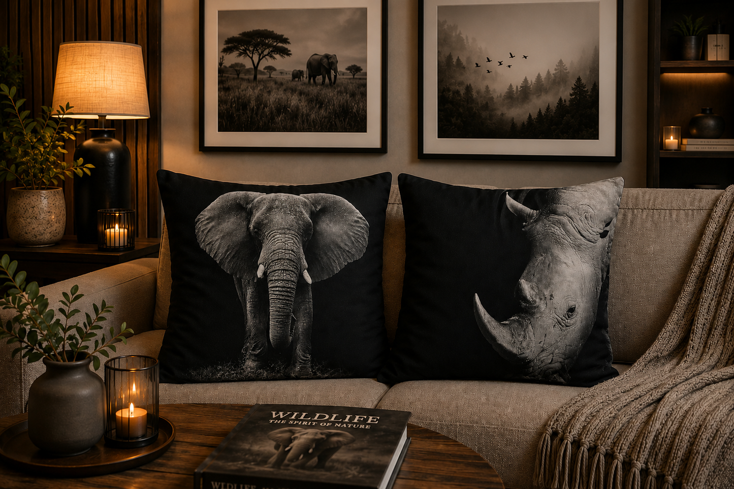 Dieren kussenhoes Black and White 45x45 cm | Kussenhoezenwinkel