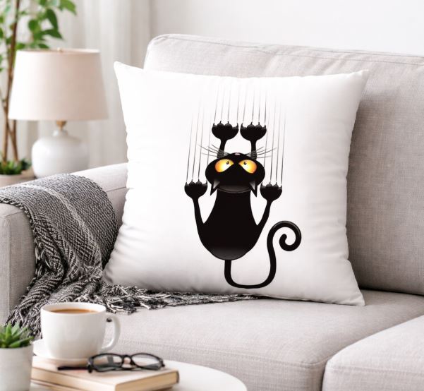 Kussenhoes Crazy Cat 45x45 cm | Kussenhoezenwinkel
