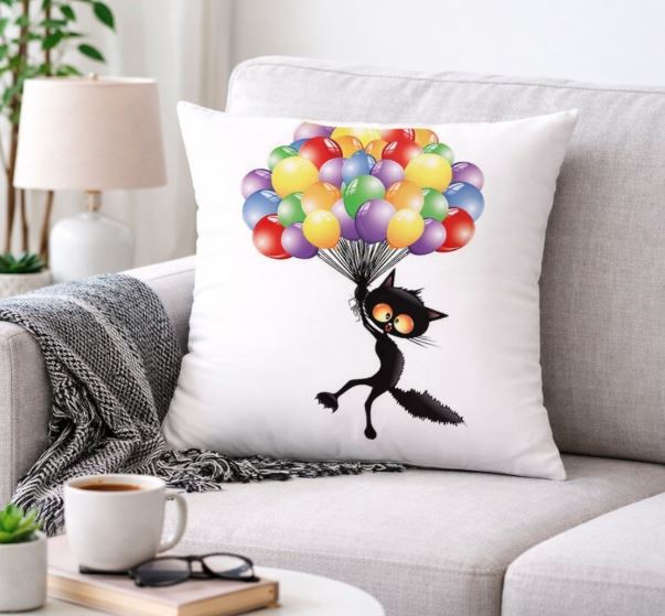 Kussenhoes Crazy Cat 45x45 cm | Kussenhoezenwinkel