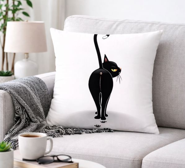Kussenhoes Crazy Cat 45x45 cm | Kussenhoezenwinkel
