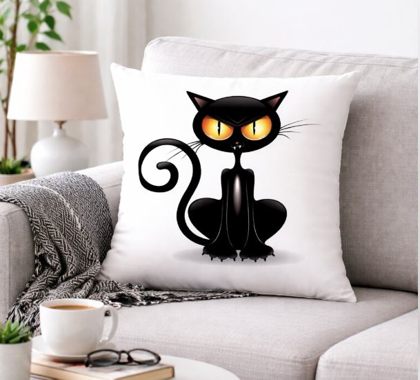 Kussenhoes Crazy Cat 45x45 cm | Kussenhoezenwinkel