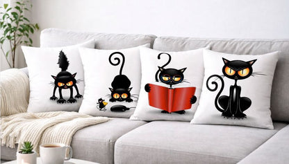 Kussenhoes Crazy Cat 45x45 cm | Kussenhoezenwinkel